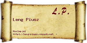 Leng Piusz névjegykártya